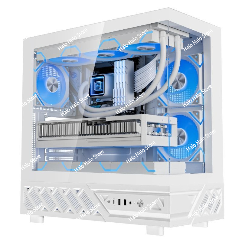 Pc Gaming Liquid - เคสคอมพิวเตอร์ ATX สีขาว วิวทะเล กระจกนิรภัย รองรับระบบระบายความร้อนด้วยน้ำ