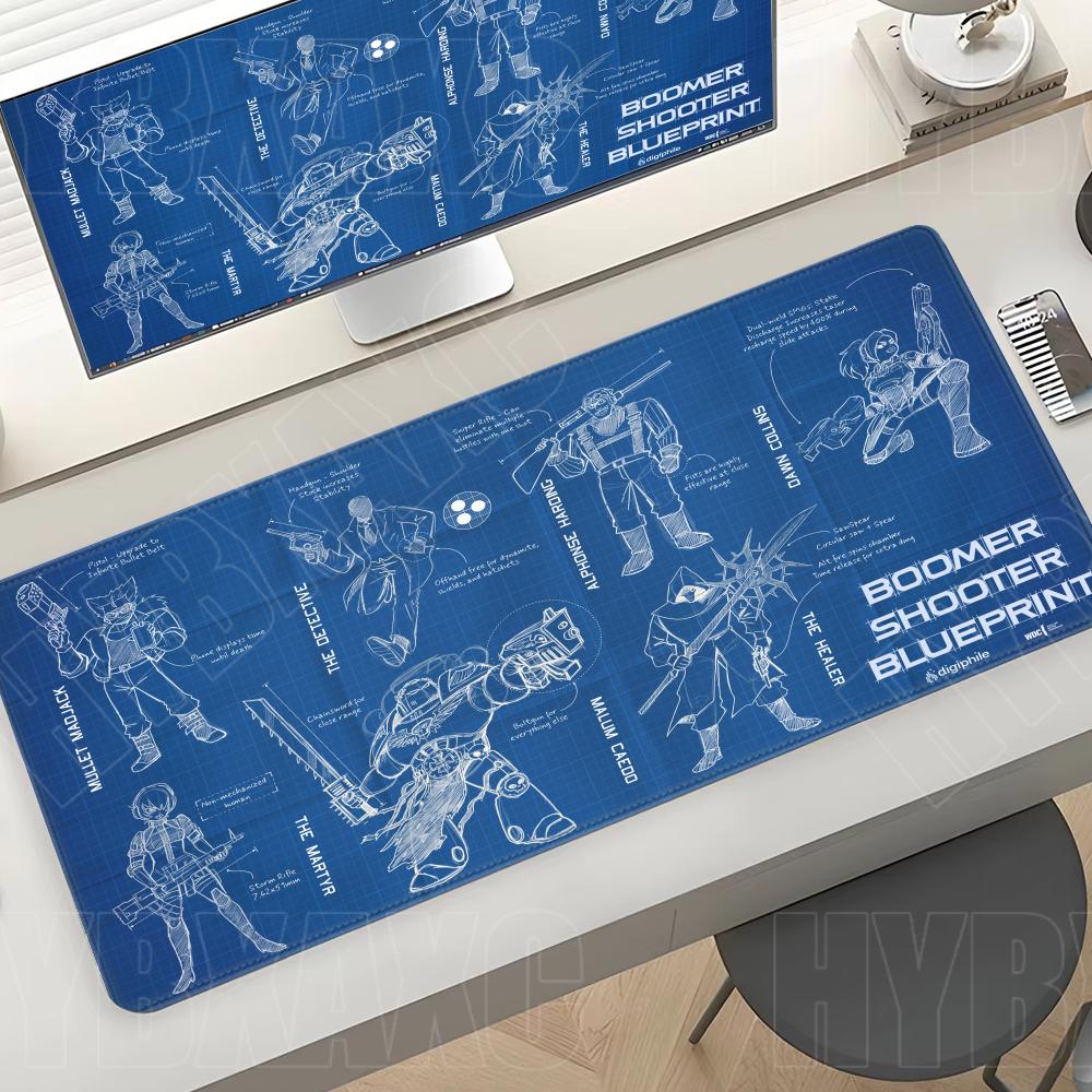 Pc Gaming Drawing - แผ่นรองเมาส์สีดำขนาดใหญ่ ลายวิศวกรรม/แบบกลไก HD XXL สไตล์มินิมอล แผ่นรองเมาส์ยาง