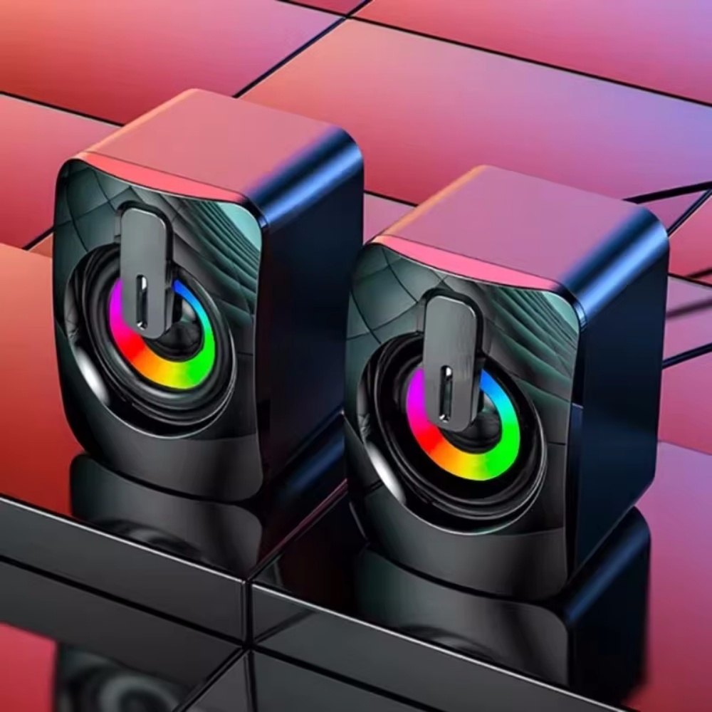 Pc Gaming Fullset - ลำโพงคอมพิวเตอร์ กล่องเสียงพีซี ไมโครโฟนสเตอริโอไฮไฟ พร้อมไฟ LED สำหรับคอมพิวเตอร์ตั้งโต๊ะ