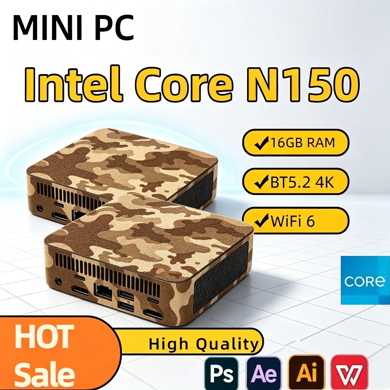 Pc Gaming Compact - มินิพีซีขนาดกะทัดรัด Intel N150 มินิพีซี คอมพิวเตอร์ แรม