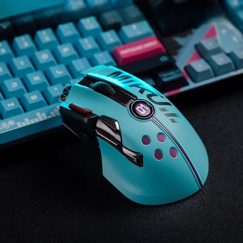 Pc Gaming Hatsune Miku - Hatsune Miku อะนิเมะเมาส์สําหรับเล่นเกมไร้สายโดย RGB เกมสะสมสําหรับพีซีคอมพิวเตอร์แล็ปท็อปเมาส์ของขวัญ