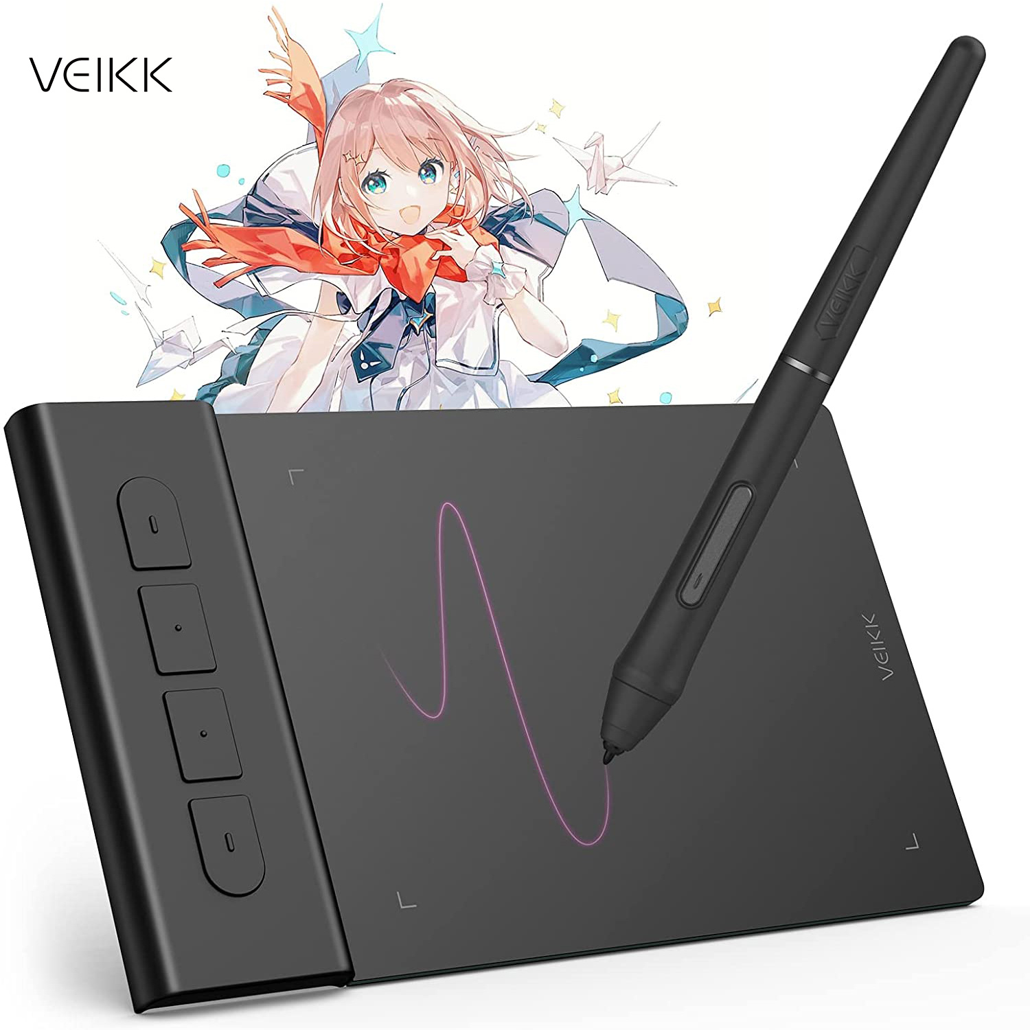 Pc Gaming Drawing - แท็บเล็ตวาดภาพกราฟิก VK430 veikk 4X3นิ้วรองรับ Android PC