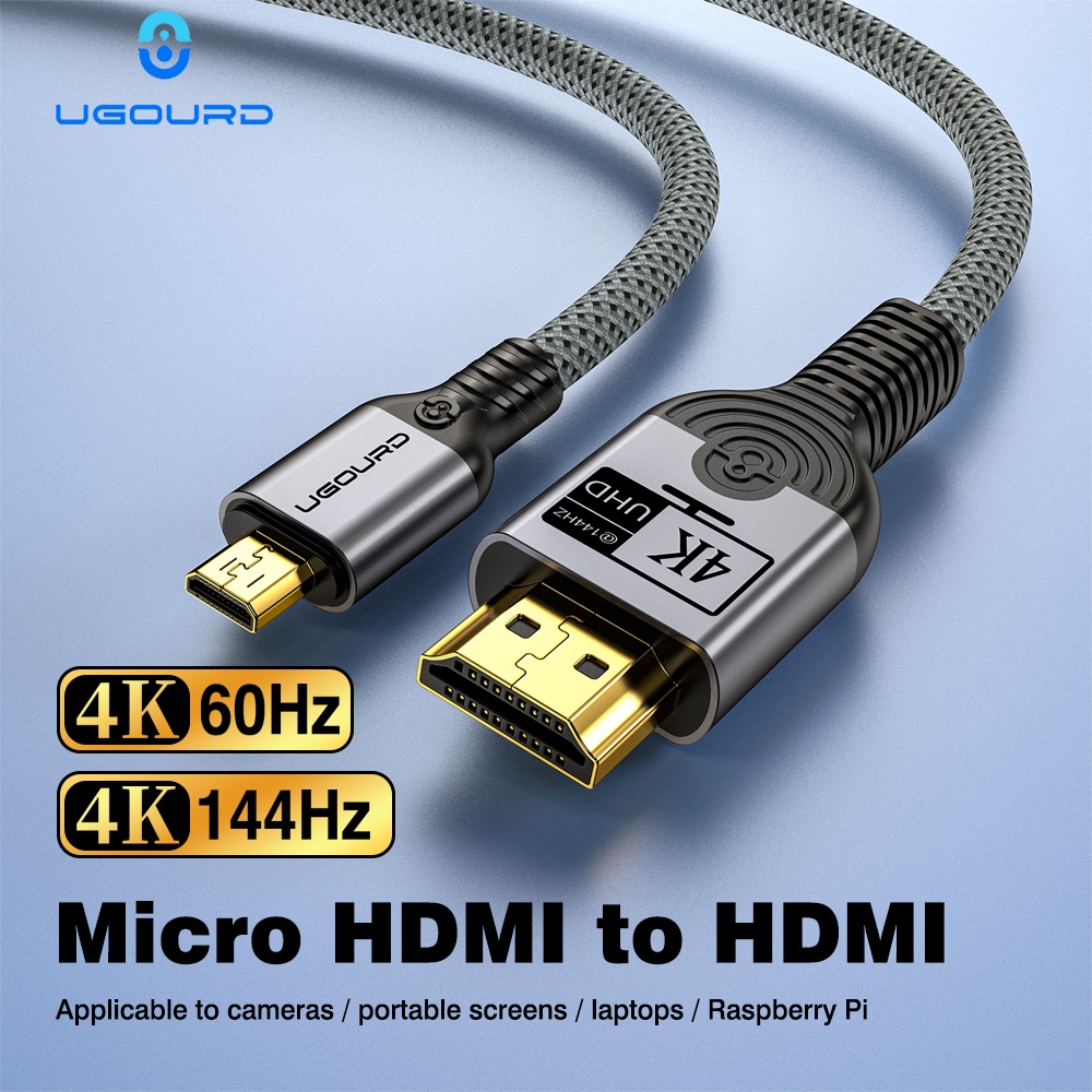 High Refresh Monitor - UGOURD สายถักไนลอนไมโคร HDMI เป็น HDMI ชายต่อชาย