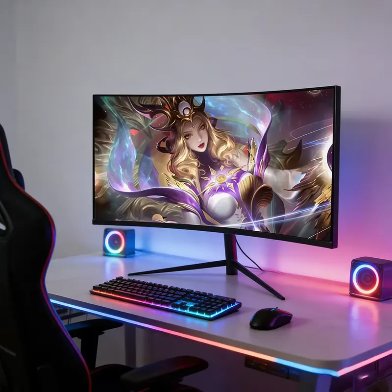High Refresh Monitor - จอคอมพิวเตอร์โค้ง FY 4K 240Hz หน้าจอกว้างพิเศษสำหรับเกมเมอร์ อัตรารีเฟรชสูง