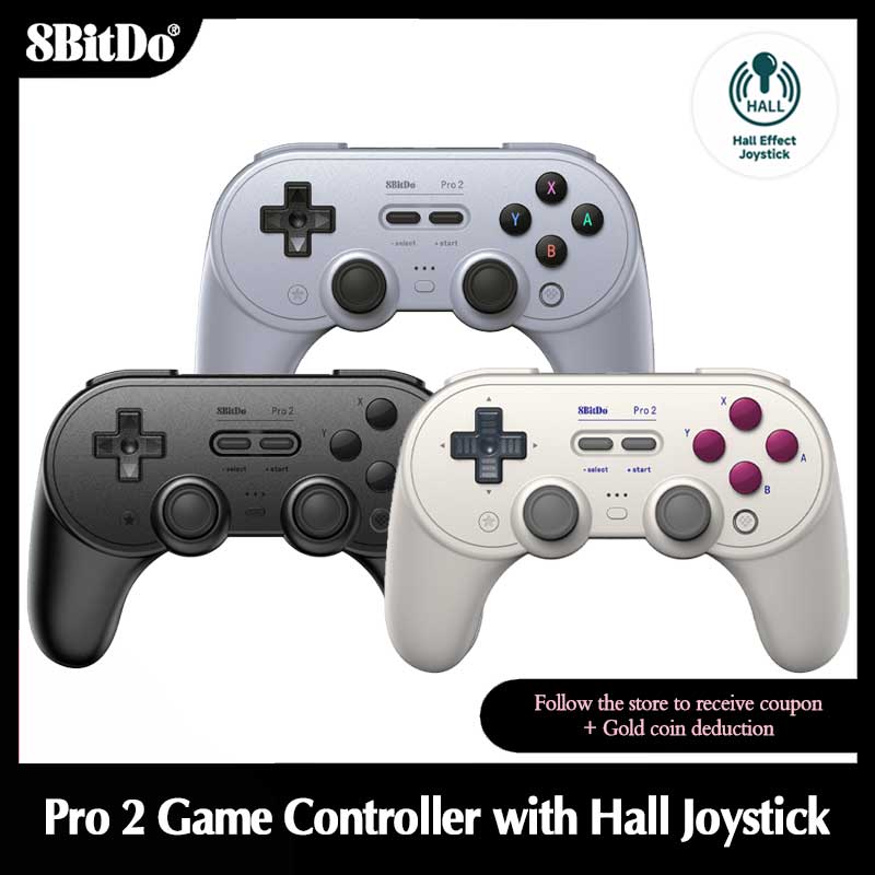 Pc Gaming Victus - 8bitdo Pro2บลูทูธจอยควบคุมเกมเกมแพดไร้สายพร้อมเอฟเฟกต์ฮอลล์สำหรับ Nintendo Switch, PC, Macos,