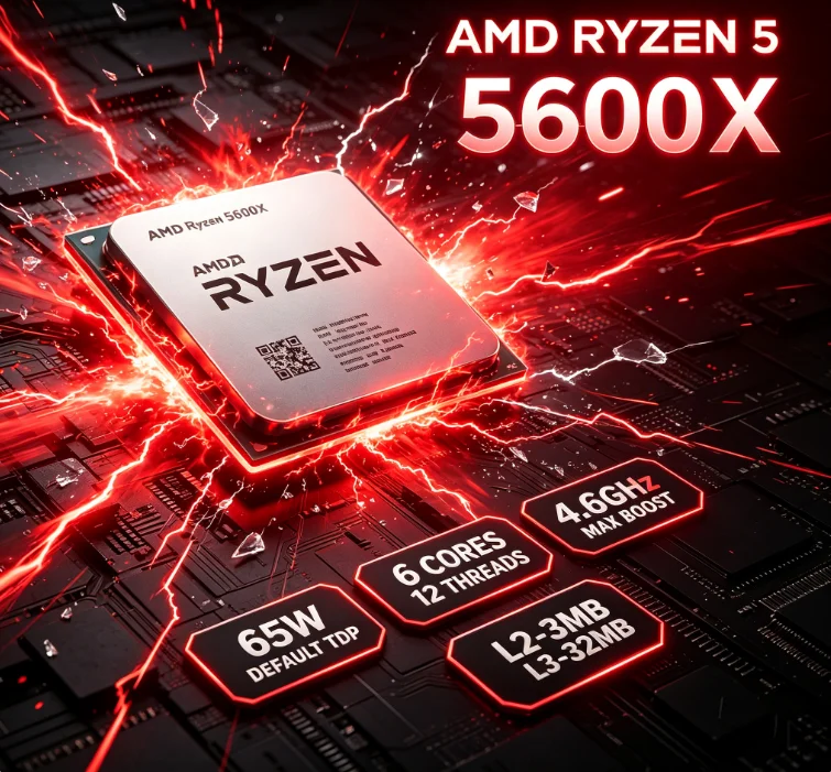 Pc Gaming Upgrades - ซีพียูเปลี่ยนทดแทนสำหรับการอัพเกรดคอมพิวเตอร์ DIY สำหรับแพลตฟอร์ม AM4 Ryzen5 5600X