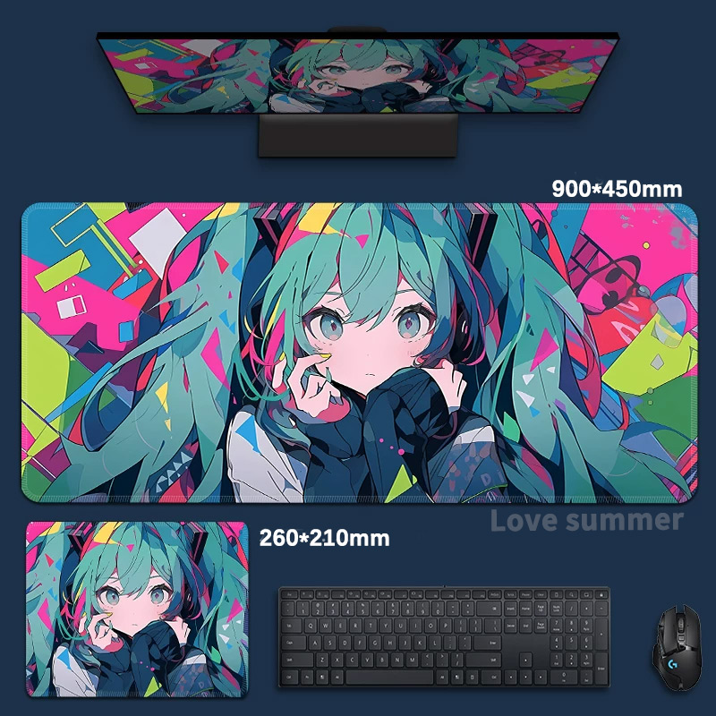 แผ่นรองเมาส์เกมมิ่งขนาดใหญ่ลาย - Pc Gaming Hatsune Miku บทวิจารณ์และราคา