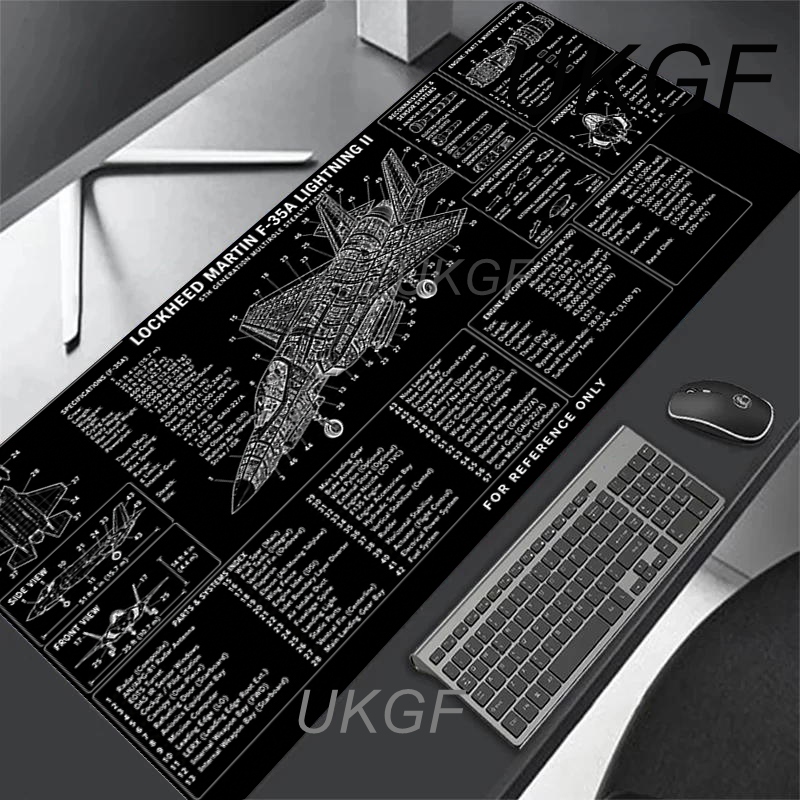 แผ่นรองเมาส์ลายเครื่องบินสีดำ  - Pc Gaming Drawing บทวิจารณ์และราคา