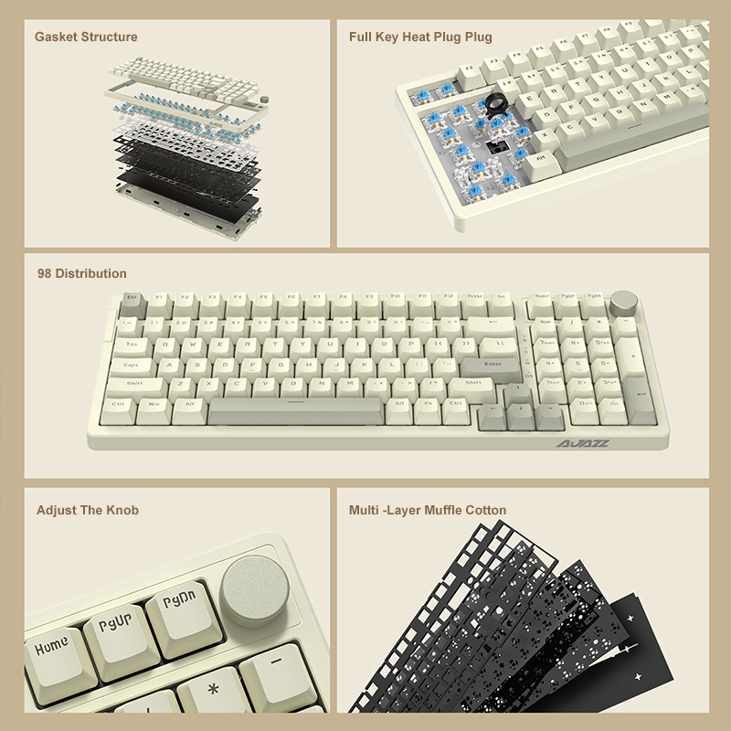 Ajazz คีย์บอร์ด AK992แบบมีสายค - Pc Gaming Fullset บทวิจารณ์และราคา