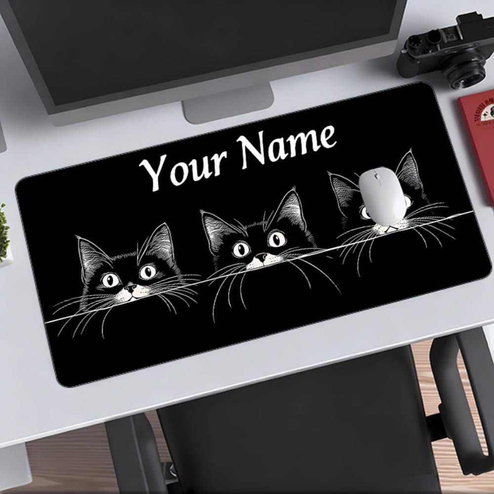 แผ่นรองโต๊ะลายแมวดำ 3 ตัวน่ารั - Pc Gaming Names บทวิจารณ์และราคา